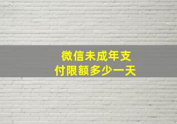 微信未成年支付限额多少一天