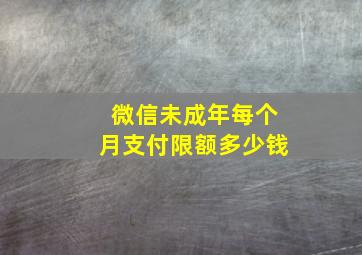 微信未成年每个月支付限额多少钱