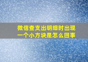 微信查支出明细时出现一个小方块是怎么回事