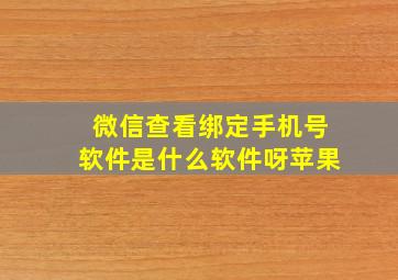 微信查看绑定手机号软件是什么软件呀苹果