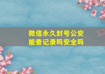 微信永久封号公安能查记录吗安全吗