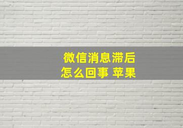 微信消息滞后怎么回事 苹果