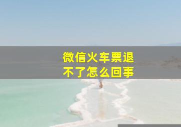 微信火车票退不了怎么回事