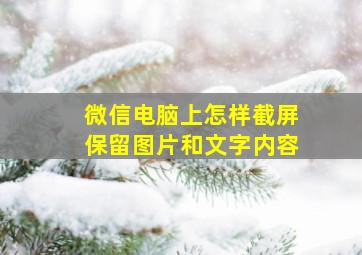 微信电脑上怎样截屏保留图片和文字内容