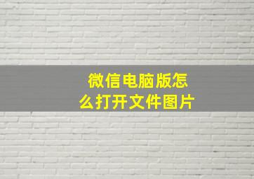 微信电脑版怎么打开文件图片