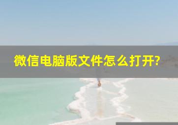 微信电脑版文件怎么打开?