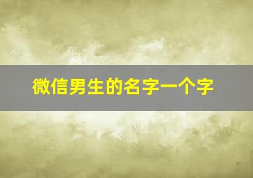 微信男生的名字一个字