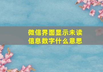 微信界面显示未读信息数字什么意思