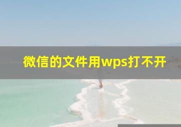 微信的文件用wps打不开