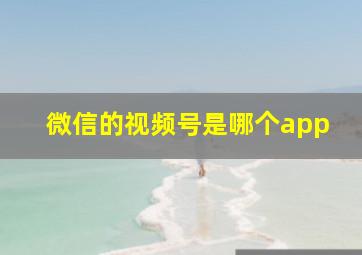 微信的视频号是哪个app