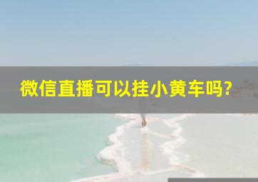 微信直播可以挂小黄车吗?