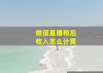 微信直播税后收入怎么计算