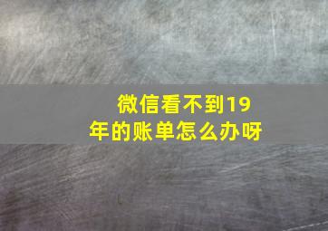 微信看不到19年的账单怎么办呀