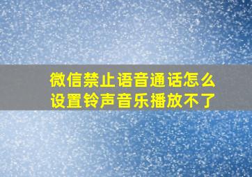 微信禁止语音通话怎么设置铃声音乐播放不了