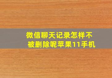 微信聊天记录怎样不被删除呢苹果11手机