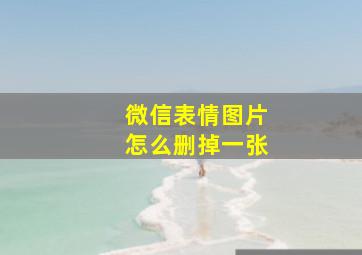 微信表情图片怎么删掉一张