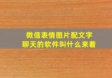 微信表情图片配文字聊天的软件叫什么来着