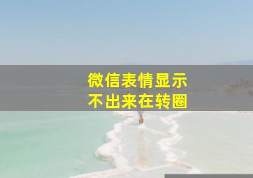 微信表情显示不出来在转圈