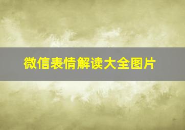 微信表情解读大全图片