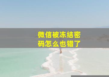 微信被冻结密码怎么也错了