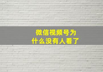 微信视频号为什么没有人看了