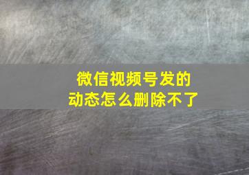 微信视频号发的动态怎么删除不了