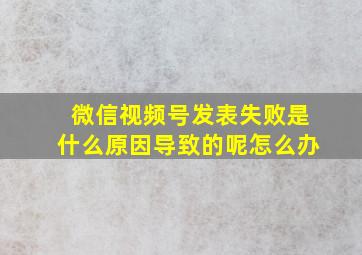 微信视频号发表失败是什么原因导致的呢怎么办