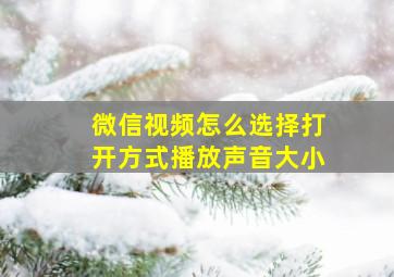 微信视频怎么选择打开方式播放声音大小