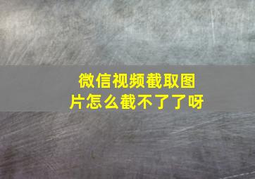 微信视频截取图片怎么截不了了呀