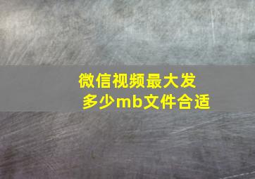 微信视频最大发多少mb文件合适