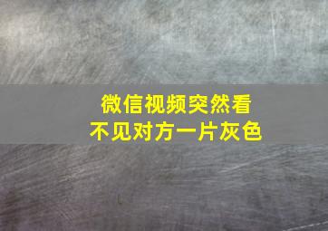 微信视频突然看不见对方一片灰色