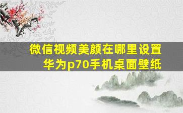 微信视频美颜在哪里设置华为p70手机桌面壁纸