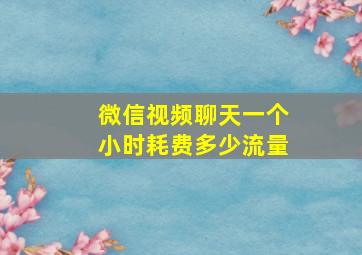 微信视频聊天一个小时耗费多少流量