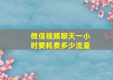 微信视频聊天一小时要耗费多少流量