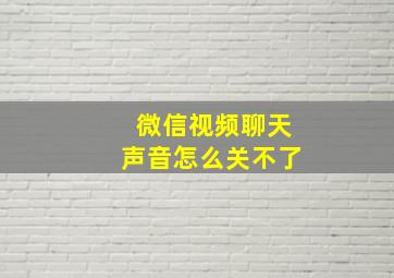 微信视频聊天声音怎么关不了