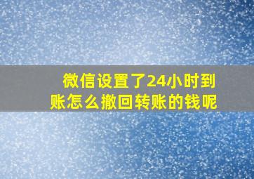 微信设置了24小时到账怎么撤回转账的钱呢