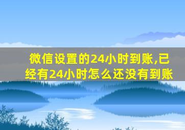 微信设置的24小时到账,已经有24小时怎么还没有到账