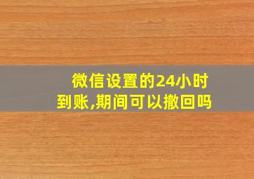 微信设置的24小时到账,期间可以撤回吗