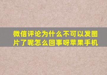 微信评论为什么不可以发图片了呢怎么回事呀苹果手机