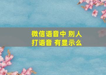 微信语音中 别人打语音 有显示么