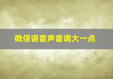 微信语音声音调大一点