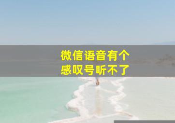 微信语音有个感叹号听不了