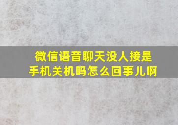 微信语音聊天没人接是手机关机吗怎么回事儿啊