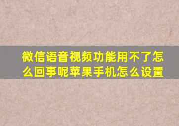 微信语音视频功能用不了怎么回事呢苹果手机怎么设置