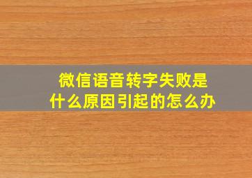 微信语音转字失败是什么原因引起的怎么办