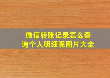 微信转账记录怎么查询个人明细呢图片大全