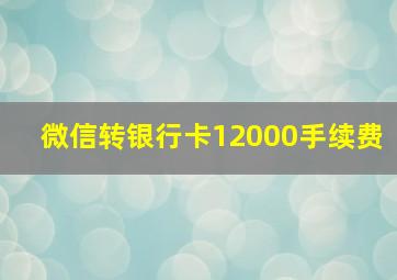 微信转银行卡12000手续费