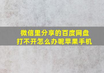 微信里分享的百度网盘打不开怎么办呢苹果手机