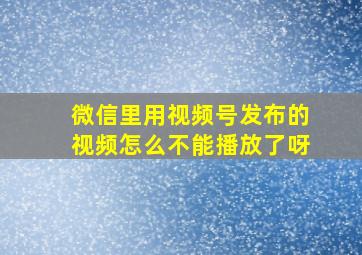 微信里用视频号发布的视频怎么不能播放了呀