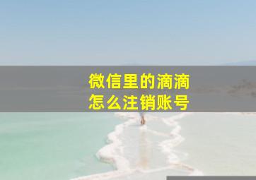 微信里的滴滴怎么注销账号